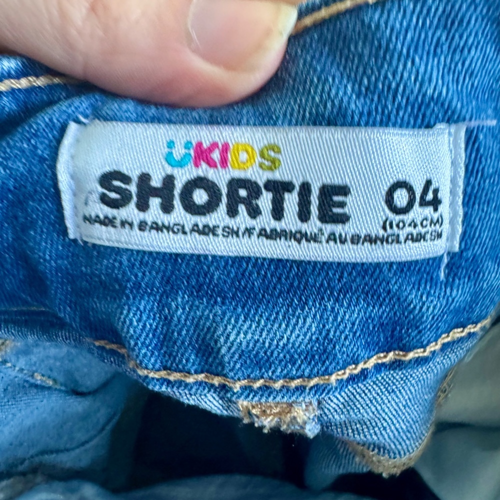 3 for $12 Blue Denim Kids Shorts Urban Kids Size 4 Elastic Waist and Zipper Fly - Picture 8 of 10